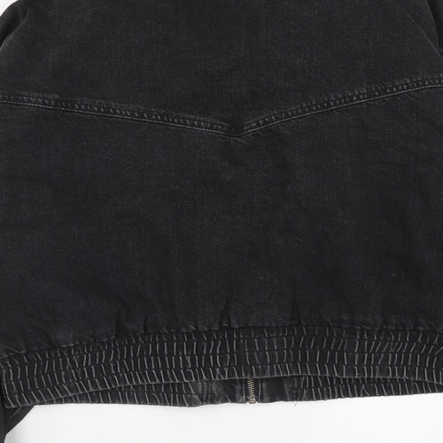 Topshop Womens Black Bomber Jacket Jacket Size 16 Zip