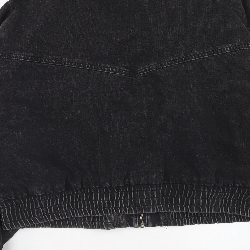 Topshop Womens Black Bomber Jacket Jacket Size 16 Zip