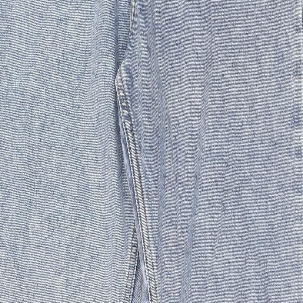 Denim & Co. Womens Blue Cotton Straight Jeans Size 12 Regular Zip