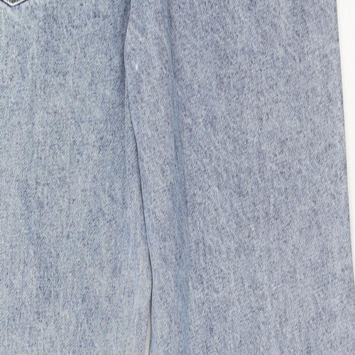 Denim & Co. Womens Blue Cotton Straight Jeans Size 12 Regular Zip