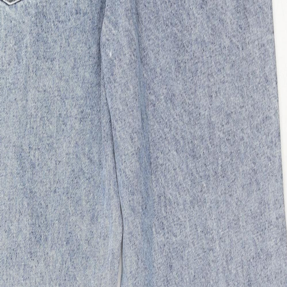 Denim & Co. Womens Blue Cotton Straight Jeans Size 12 Regular Zip
