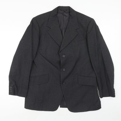 Maitland Mens Grey Striped Wool Jacket Suit Jacket Size 42 Regular