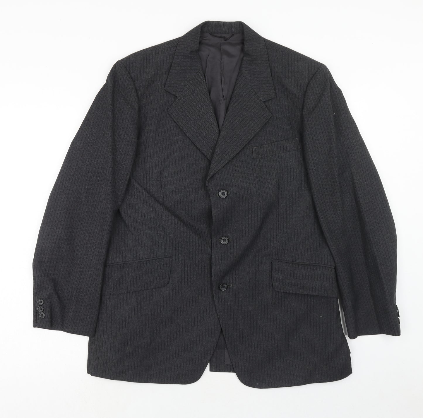 Maitland Mens Grey Striped Wool Jacket Suit Jacket Size 42 Regular