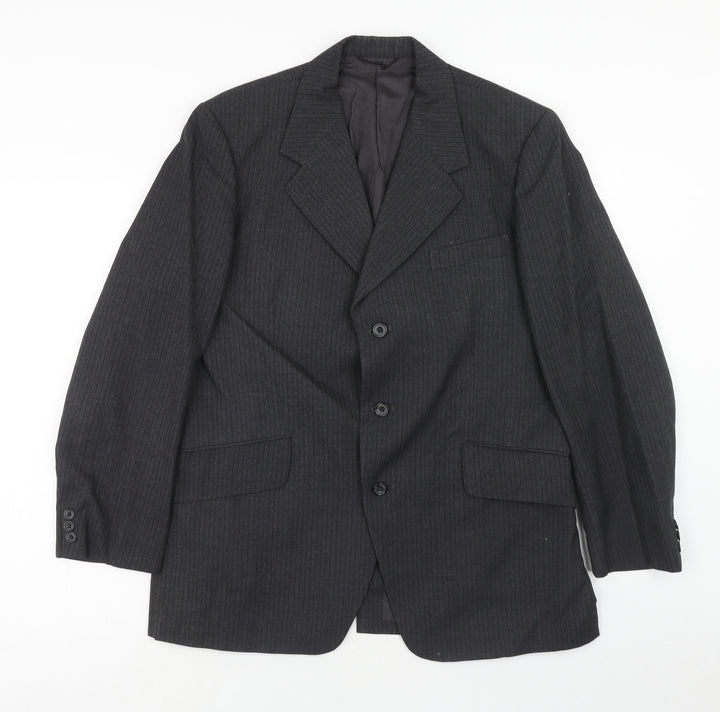 Maitland Mens Grey Striped Wool Jacket Suit Jacket Size 42 Regular