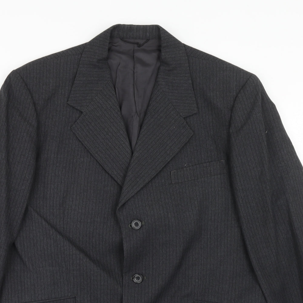 Maitland Mens Grey Striped Wool Jacket Suit Jacket Size 42 Regular