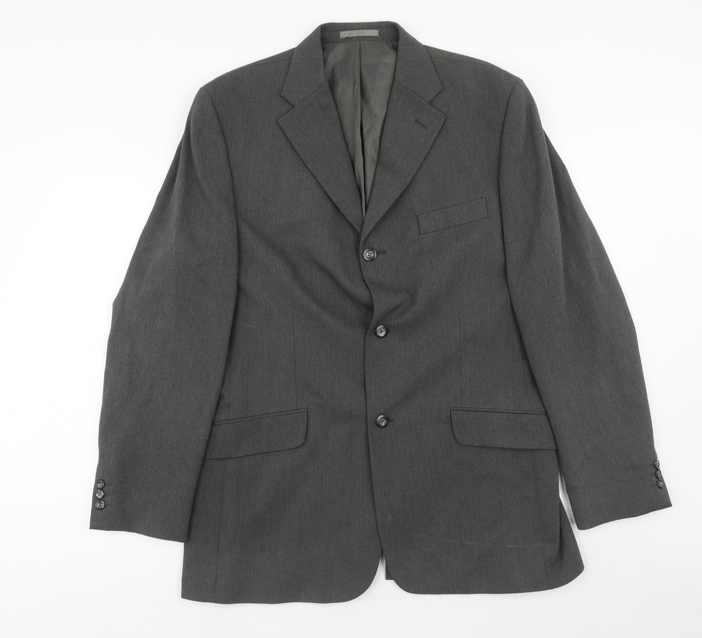 Vittoria Mens Grey Polyester Jacket Suit Jacket Size 42 Regular