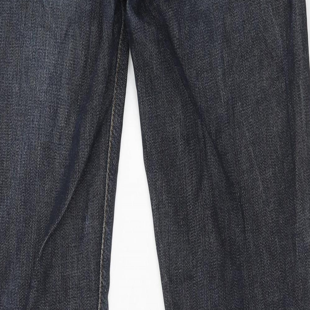 Nudie Jeans Mens Blue Cotton Straight Jeans Size 33 in L34 in Regular Button