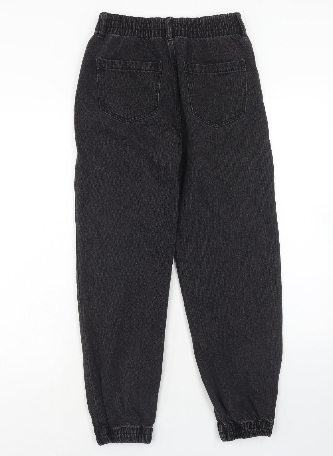 FOREVER 21 Womens Black Cotton Tapered Jeans Size S Regular Zip