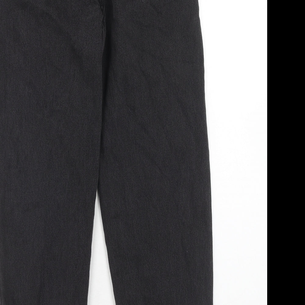 FOREVER 21 Womens Black Cotton Tapered Jeans Size S Regular Zip
