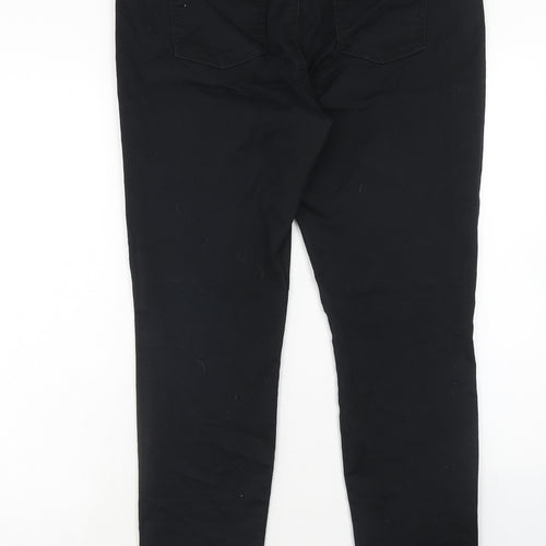Wallis Womens Black Cotton Skinny Jeans Size 16 Regular Zip