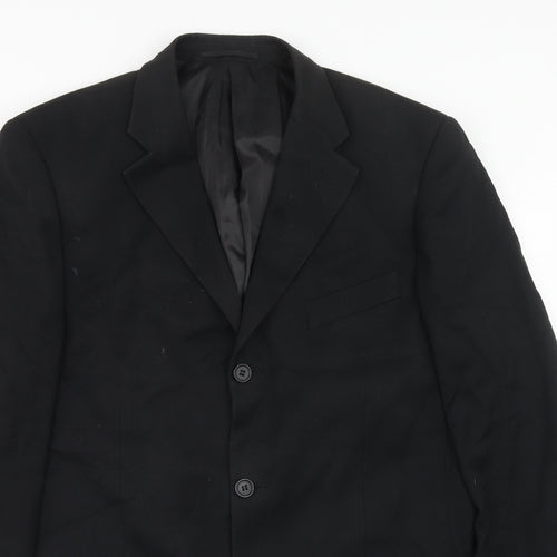 Milan Mens Black Polyester Jacket Suit Jacket Size 40 Regular