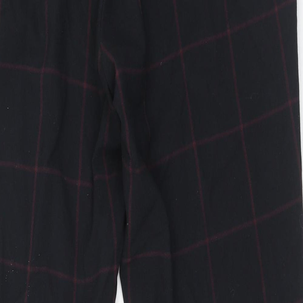 ASOS Mens Blue Check Polyacrylate Fibre Trousers Size 32 in L32 in Regular Hook & Eye