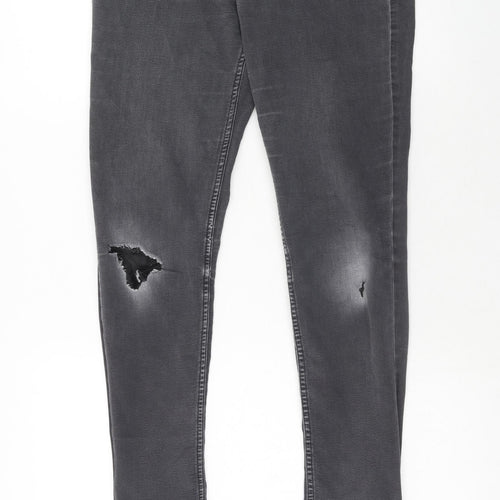 H&M Womens Black Cotton Skinny Jeans Size 31 in Regular Zip