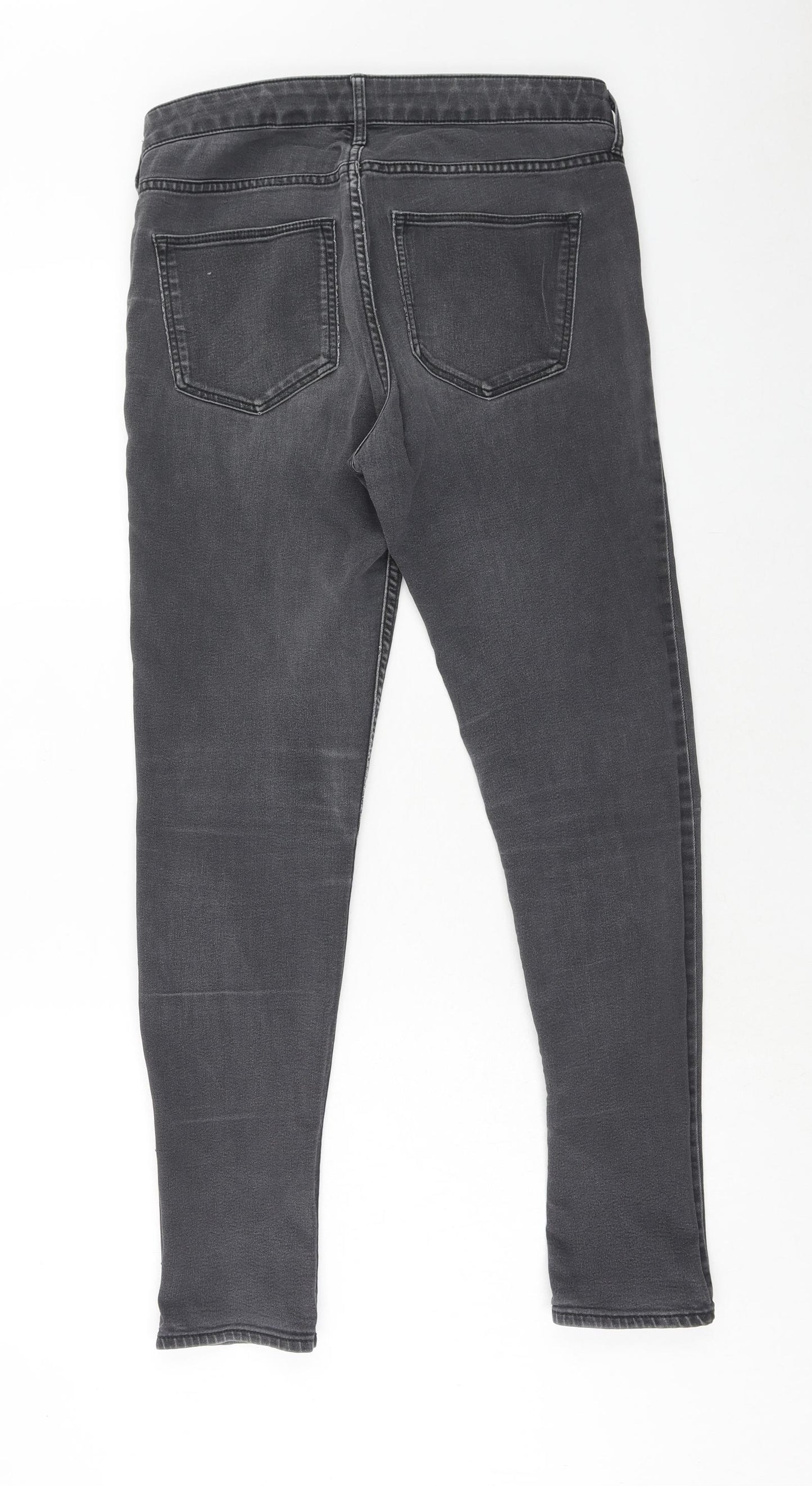 H&M Womens Black Cotton Skinny Jeans Size 31 in Regular Zip