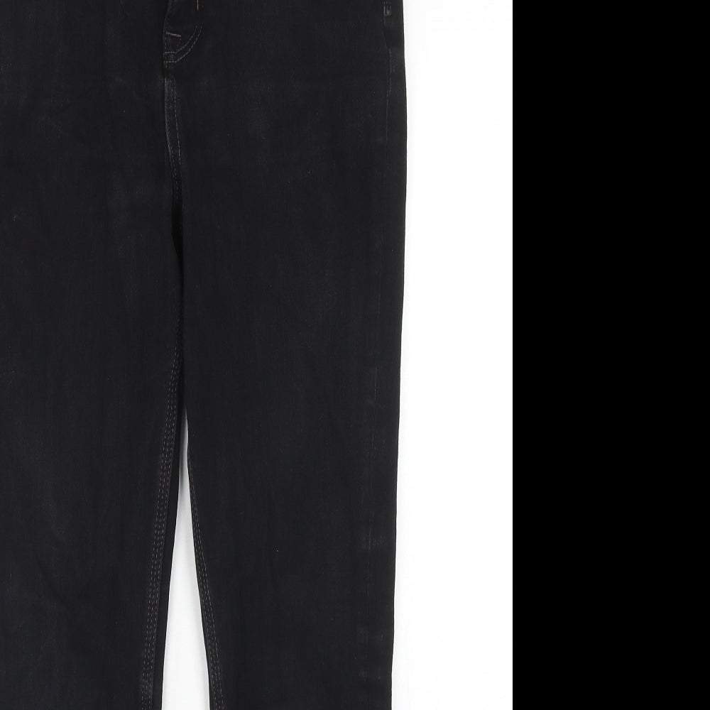 Marks and Spencer Womens Black Cotton Skinny Jeans Size 12 Regular Zip