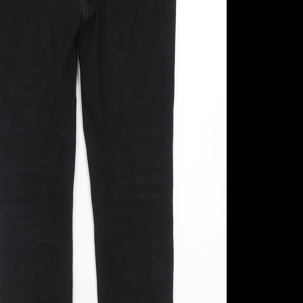 Marks and Spencer Womens Black Cotton Skinny Jeans Size 12 Regular Zip