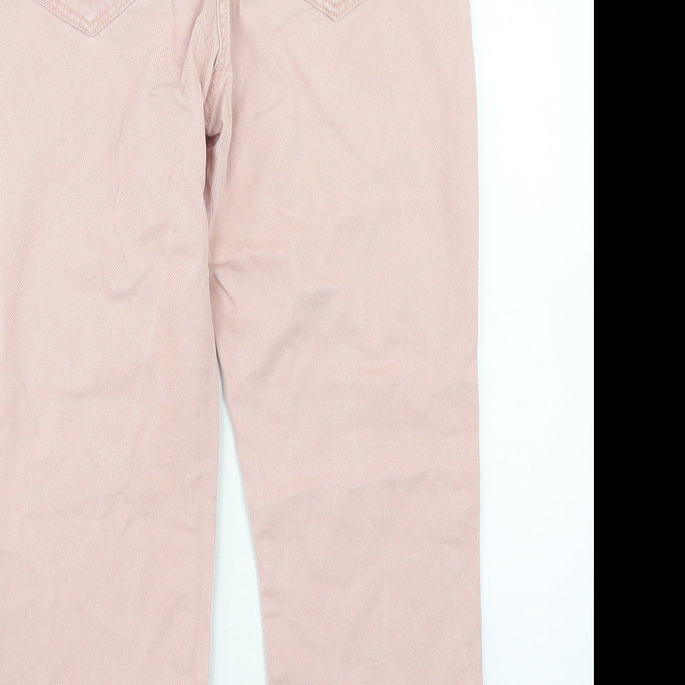 NEXT Womens Pink Cotton Straight Jeans Size 14 Regular Zip