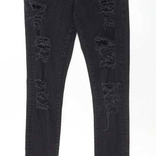 Denim & Co. Womens Black Cotton Skinny Jeans Size 10 Regular Zip