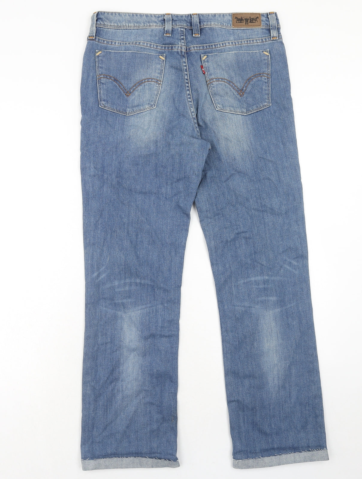 Signature by Levi Strauss & Co. Mens Blue Cotton Straight Jeans Size 32 in L32 in Regular Zip