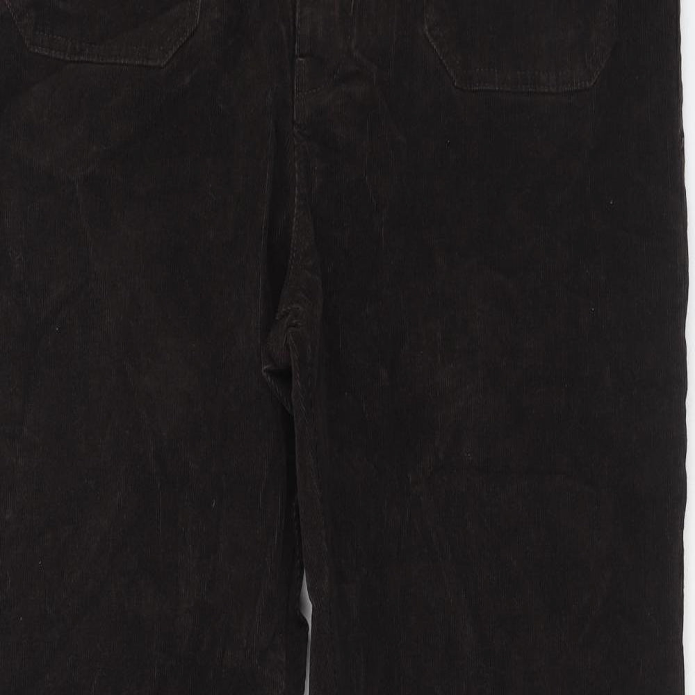 Marks and Spencer Womens Brown Cotton Trousers Size 20 Regular Zip