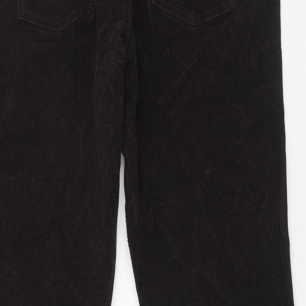 Marks and Spencer Womens Brown Cotton Trousers Size 20 Regular Zip