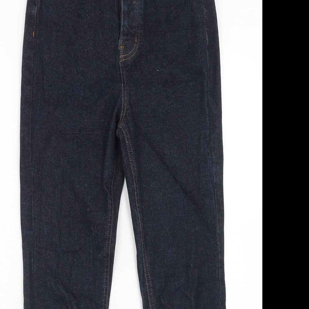 Denim & Co. Womens Blue Cotton Straight Jeans Size 10 Regular Zip