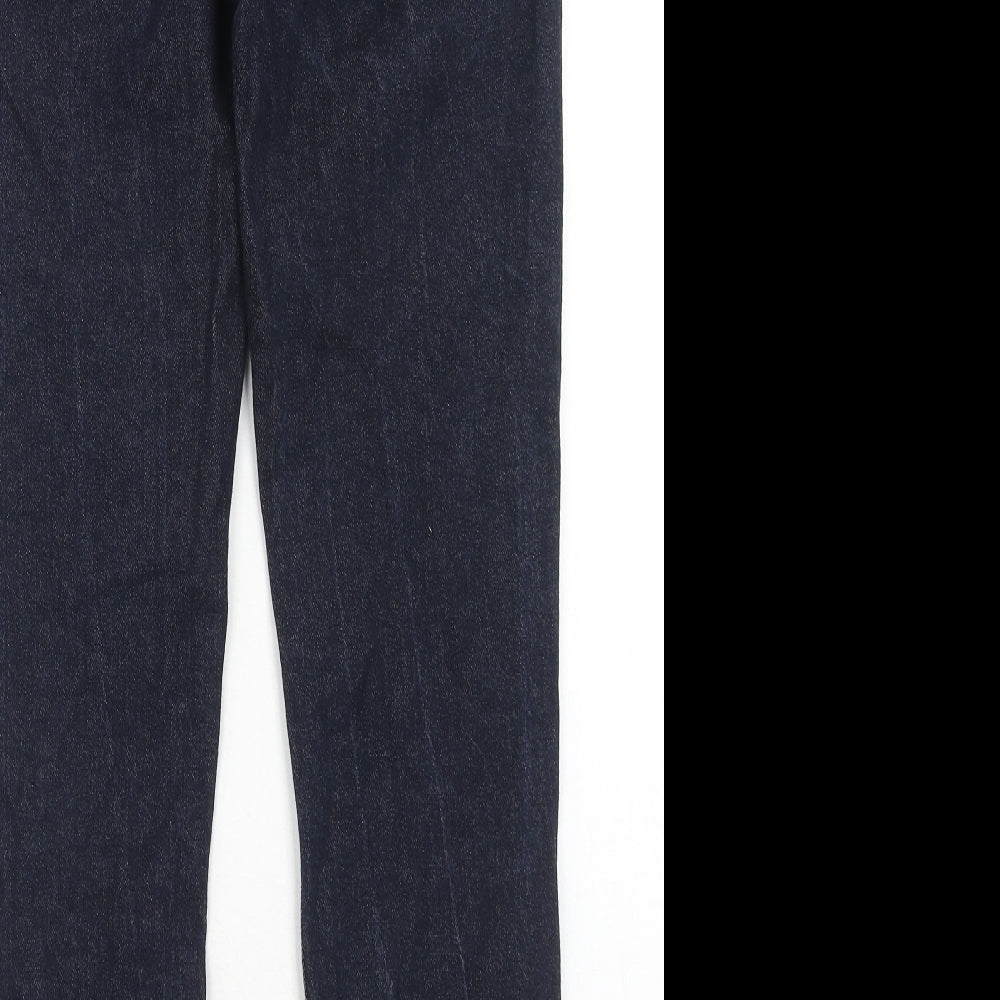Denim & Co. Womens Blue Cotton Straight Jeans Size 10 Regular Zip