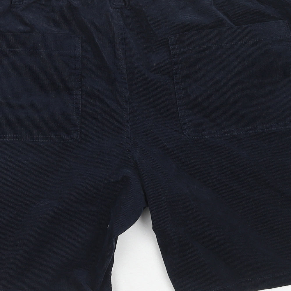 Marks and Spencer Mens Blue Cotton Chino Shorts Size 2XL Regular Zip