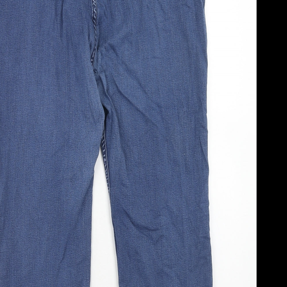 Marks and Spencer Womens Blue Cotton Straight Jeans Size 20 Regular Zip