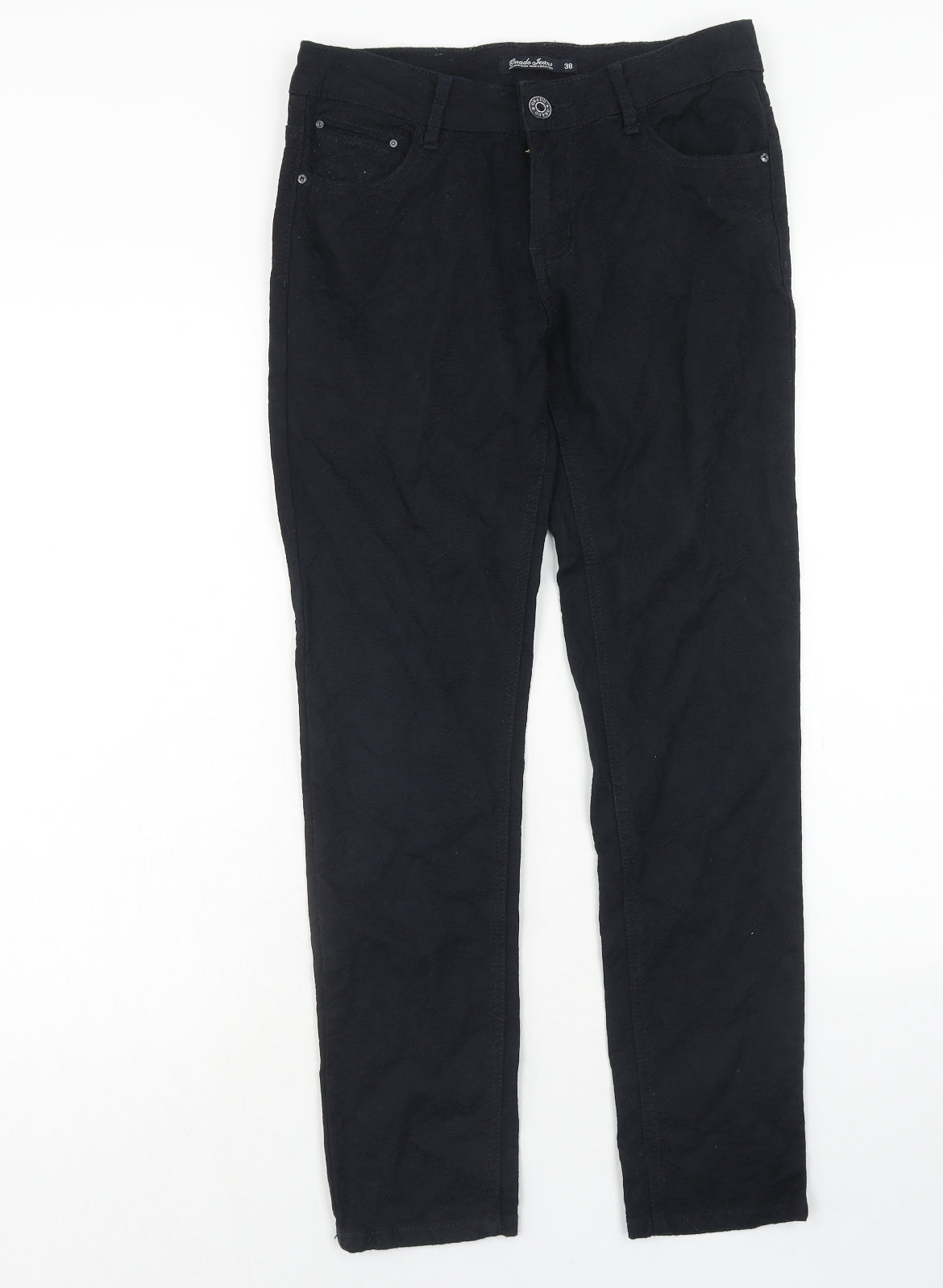 Coronado Womens Black Cotton Straight Jeans Size 10 Regular Zip
