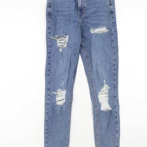 Topshop Womens Blue Cotton Skinny Jeans Size 26 in L32 in Regular Zip
