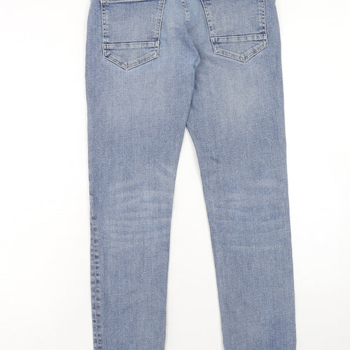 Topman Mens Blue Cotton Straight Jeans Size 30 in Slim Button