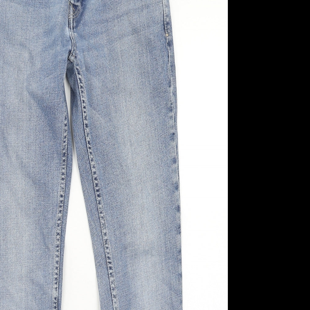 Topman Mens Blue Cotton Straight Jeans Size 30 in Slim Button