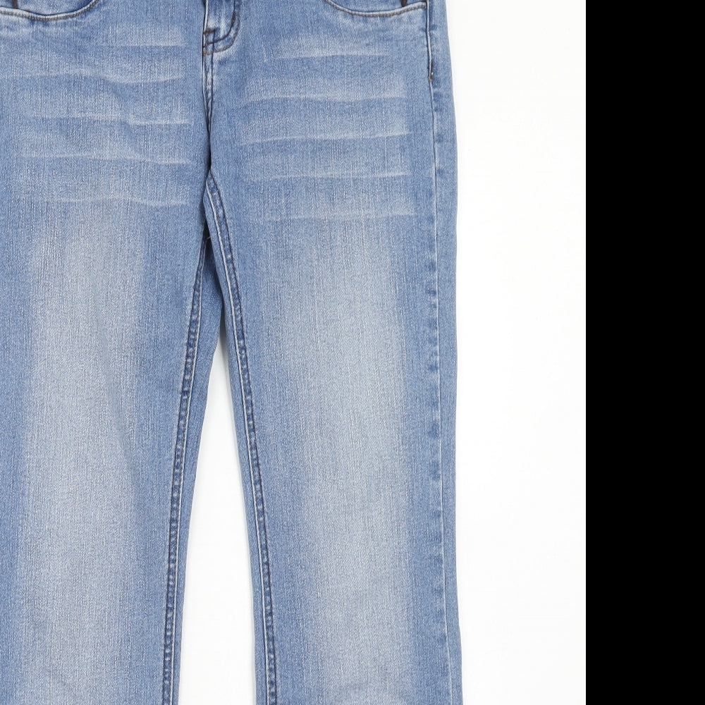 Jane Norman Womens Blue Cotton Bootcut Jeans Size 10 Regular Zip