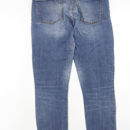 Gap Mens Blue Cotton Straight Jeans Size 28 in Regular Zip - Short Leg
