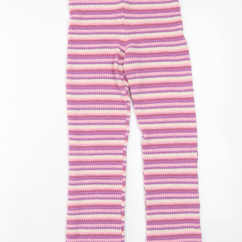 TU Girls Pink Striped Polyester Jogger Trousers Size 11 Years Regular Pullover