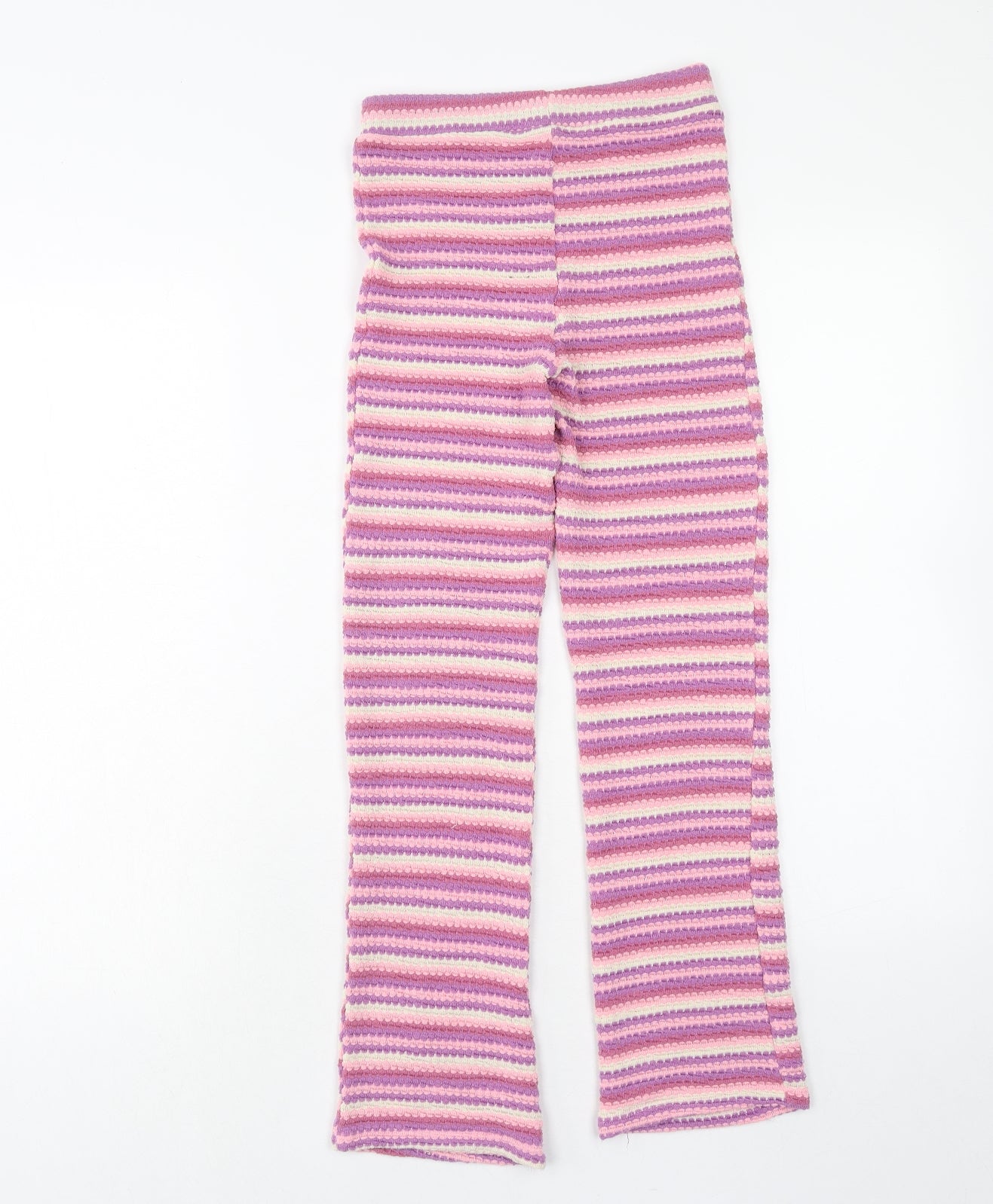 TU Girls Pink Striped Polyester Jogger Trousers Size 11 Years Regular Pullover