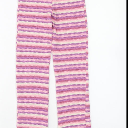 TU Girls Pink Striped Polyester Jogger Trousers Size 11 Years Regular Pullover