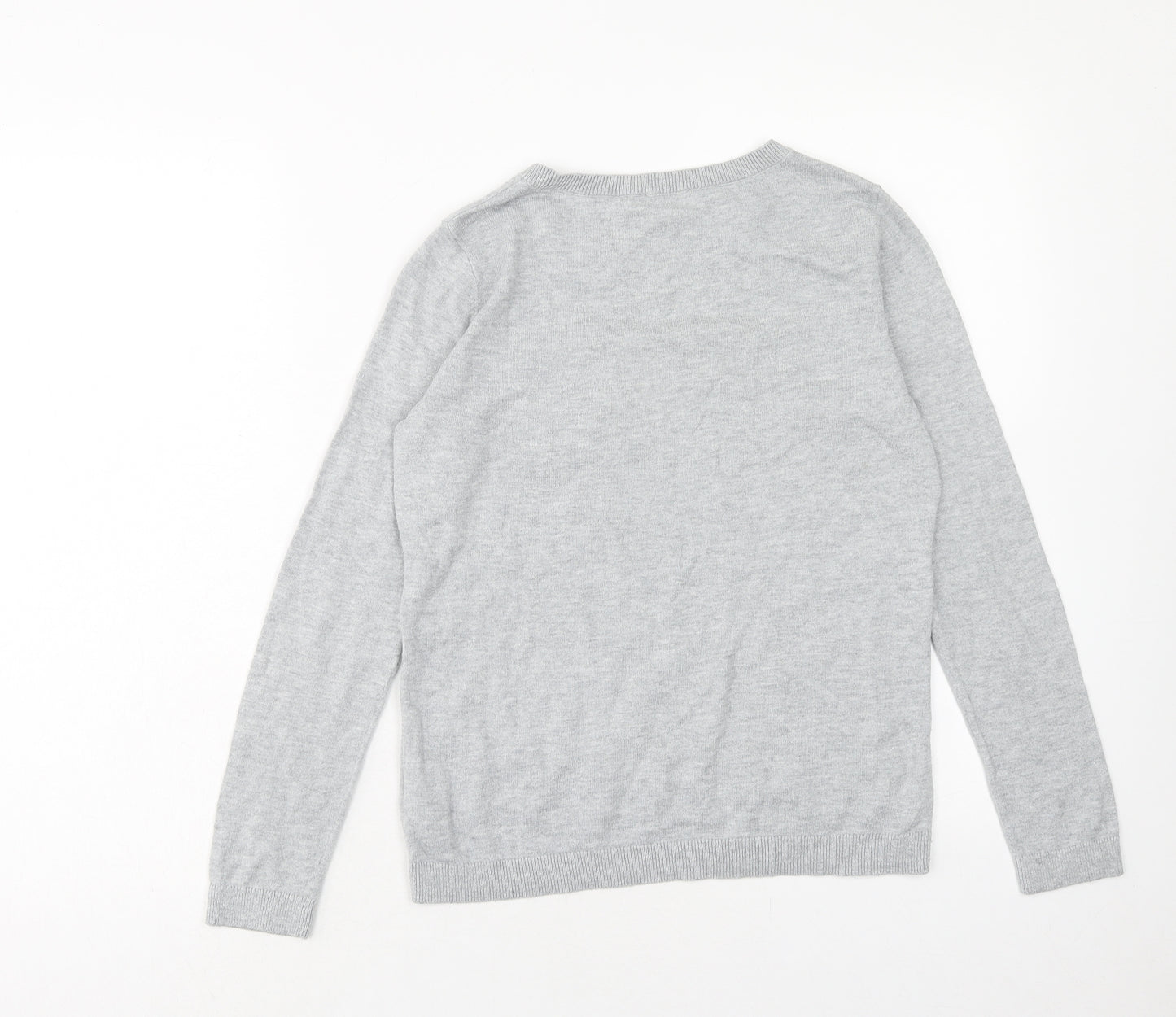 Talbots Womens Grey Boat Neck Cotton Pullover Jumper Size S - Polar Bears