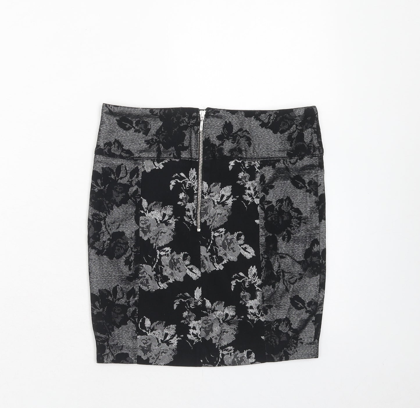 Jane Norman Womens Black Floral Cotton Straight & Pencil Set Size 8 Zip