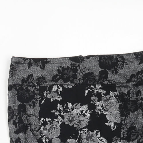 Jane Norman Womens Black Floral Cotton Straight & Pencil Set Size 8 Zip