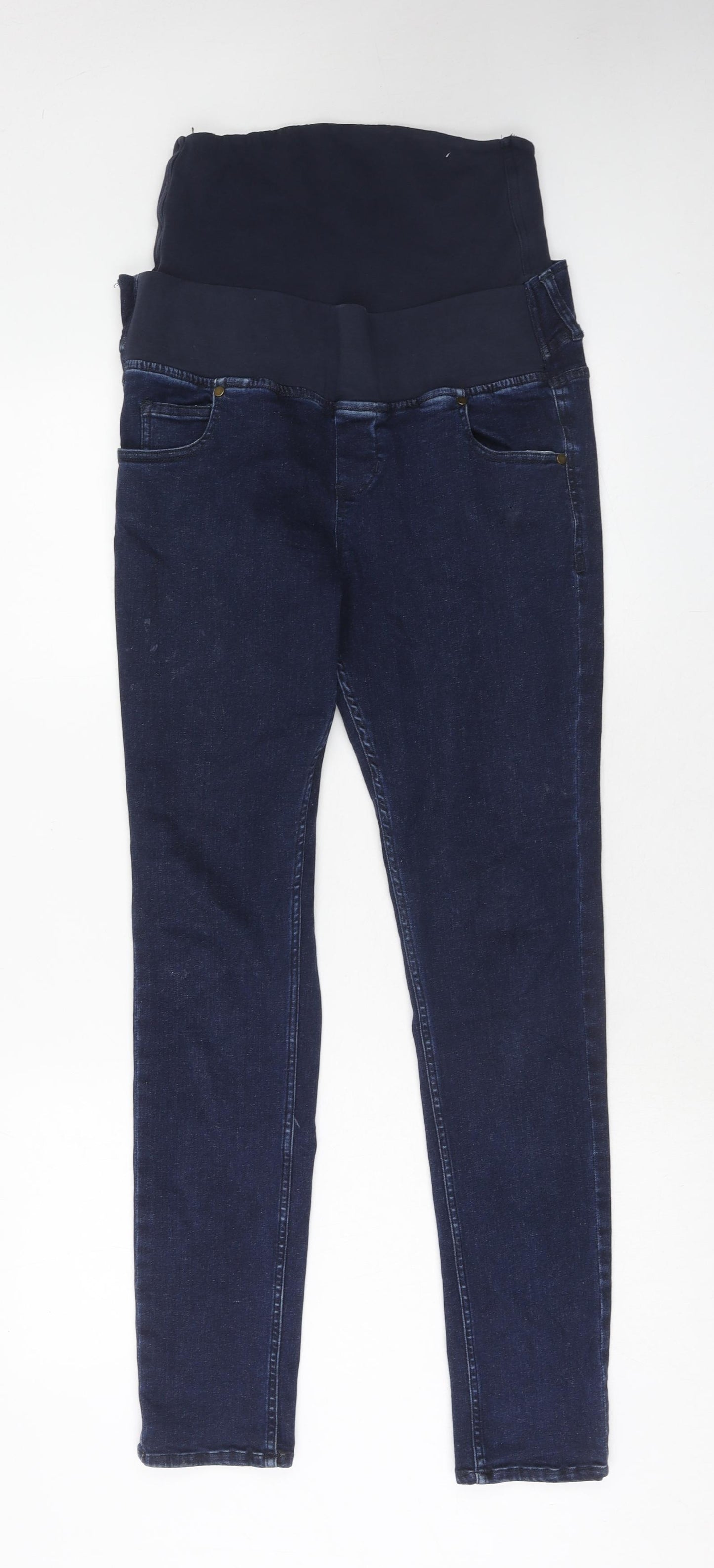 Isabella Oliver Womens Blue Cotton Skinny Jeans Size 32 in Regular