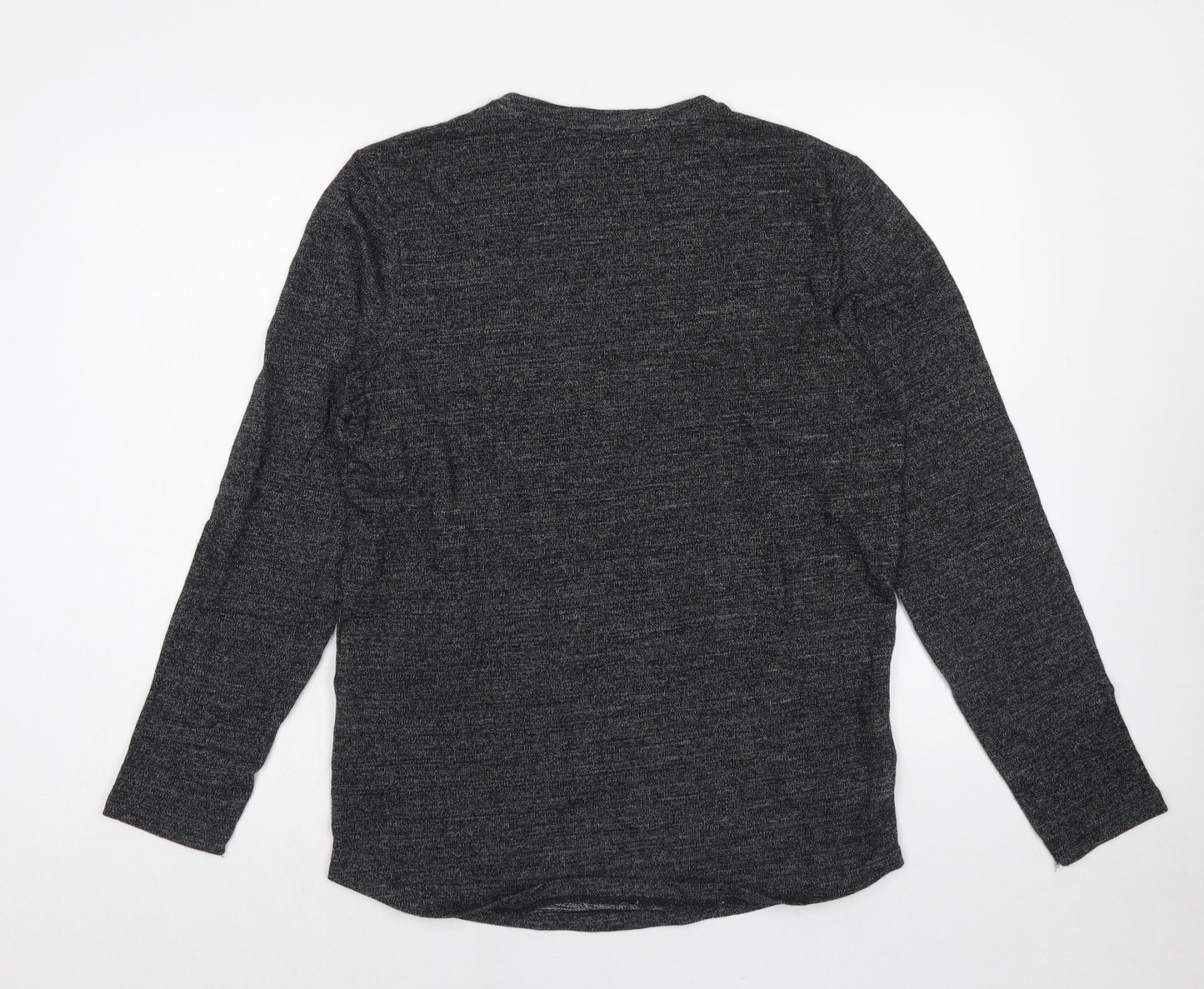 JACK & JONES Mens Grey Round Neck Cotton Pullover Jumper Size S Long Sleeve