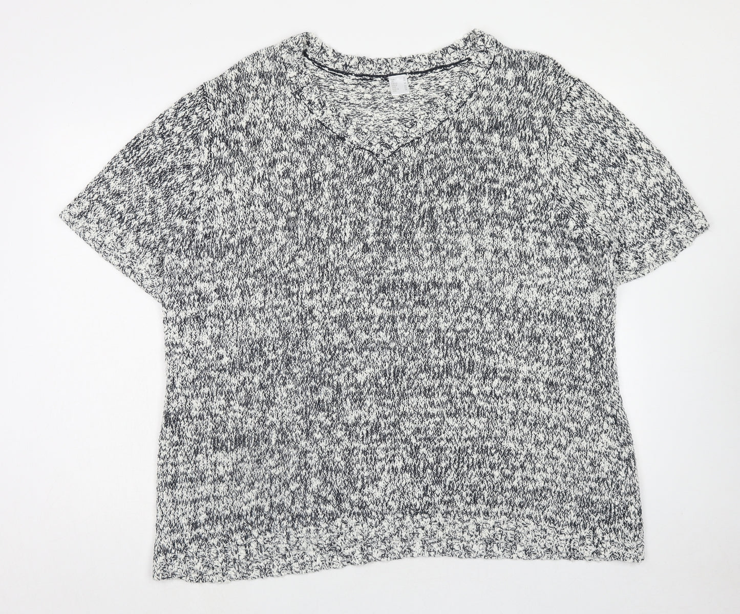 Preworn Womens Blue V-Neck Acrylic Pullover Jumper Size 26