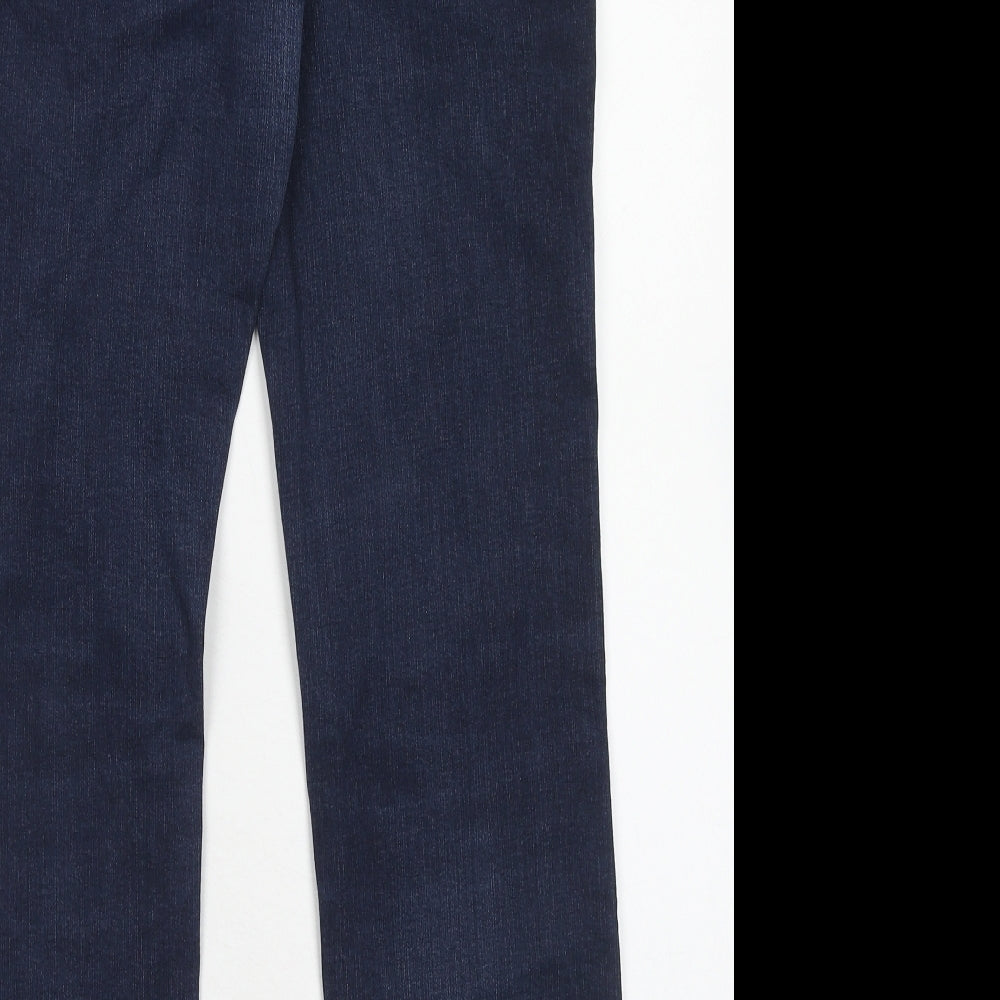 Debenhams Womens Blue Cotton Straight Jeans Size 12 Regular Zip