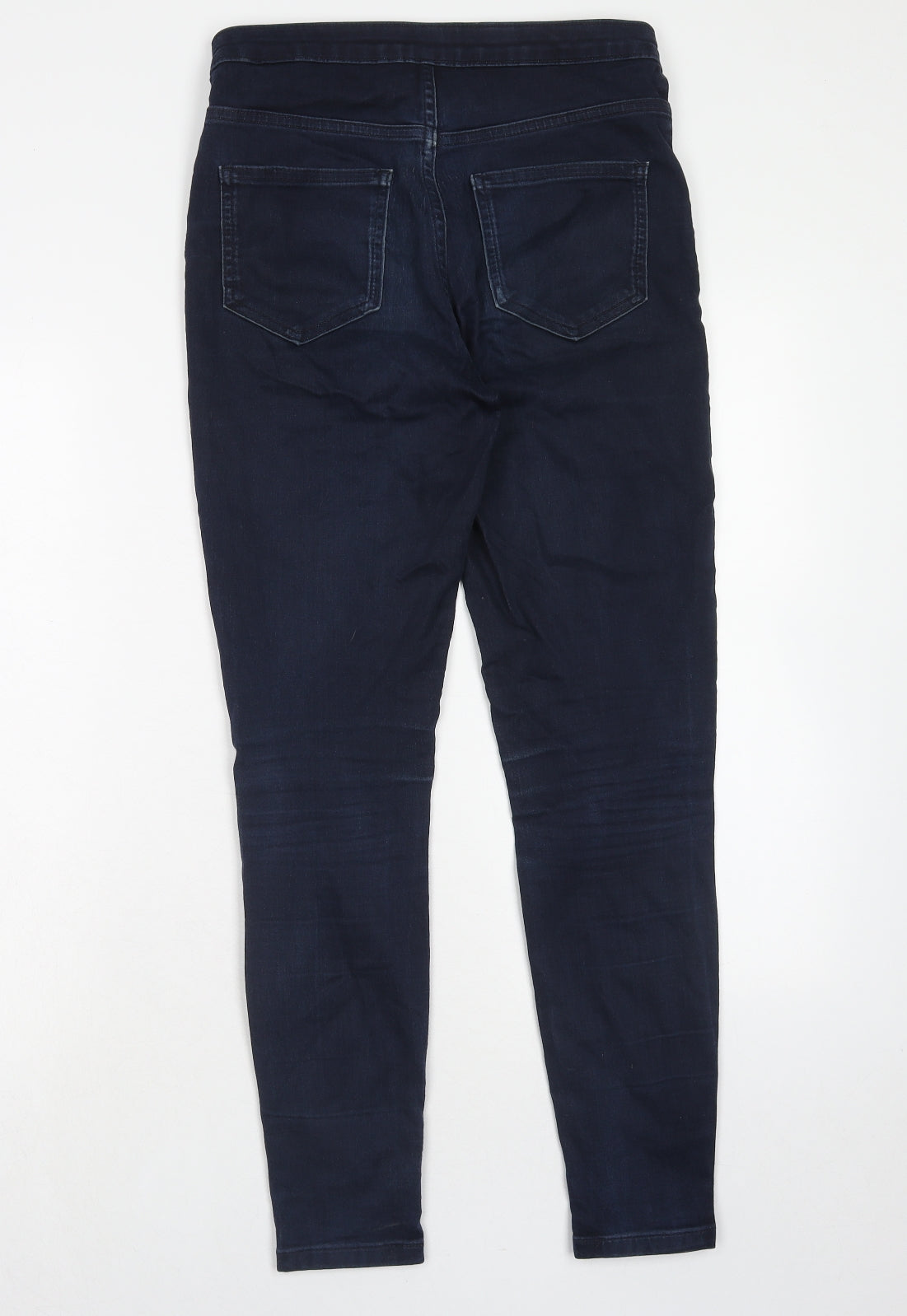 Marks and Spencer Womens Blue Cotton Skinny Jeans Size 12 Extra-Slim Zip