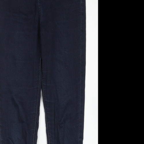 Marks and Spencer Womens Blue Cotton Skinny Jeans Size 12 Extra-Slim Zip