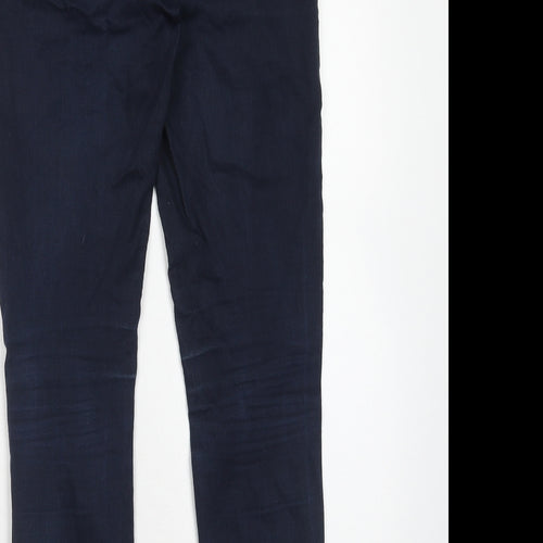 Marks and Spencer Womens Blue Cotton Skinny Jeans Size 12 Extra-Slim Zip