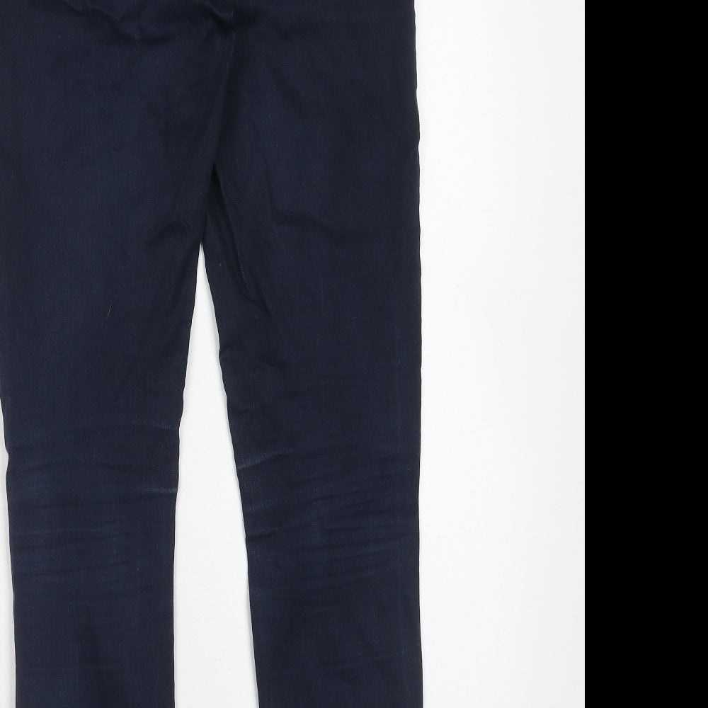 Marks and Spencer Womens Blue Cotton Skinny Jeans Size 12 Extra-Slim Zip