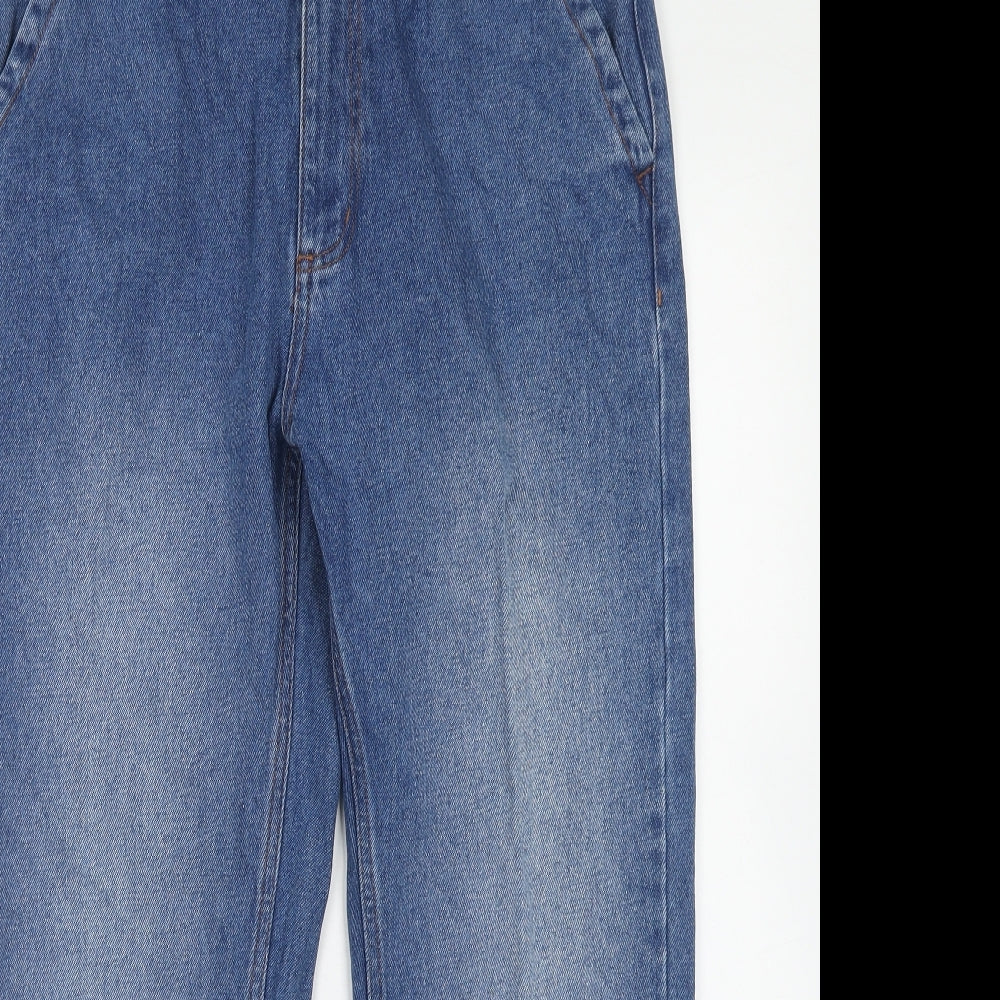 Cotton Traders Womens Blue Cotton Straight Jeans Size 34 in Regular Zip